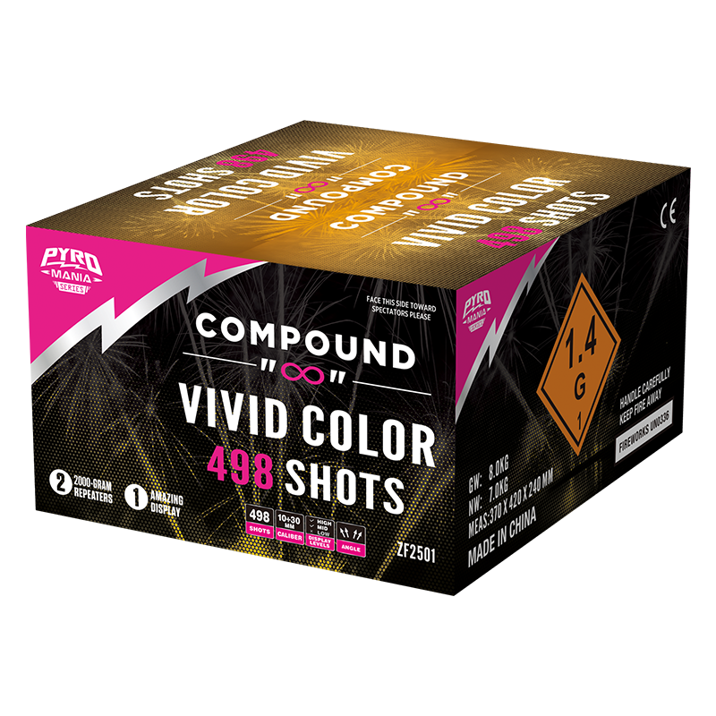 Cor de cor vívida 498 tiros de vela romana composta de bolo ZF2501